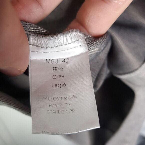 Womens Shacket L Gray Button Front Casual Oversized Fit Collar Weekend - Picture 5 of 7